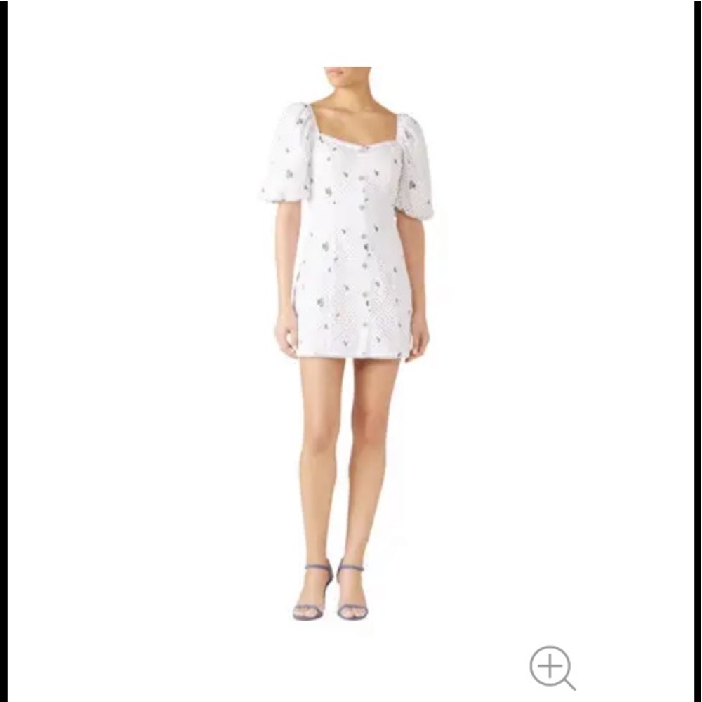 SAYLOR Revolve Size XL DINA Dress White Cotton Eyelet Balloon Sleeve Floral $288